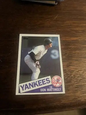 Don Mattingly baseball card from Don Mattingly Topps lot 1985-1996 collection