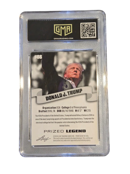 Donald J Trump Trading Cards PSA 8 Leaf OG GMA 10 + 2 MAGA Hats Bundle Set Lot - Trading Cards Bundle