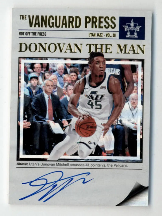 Utah Jazz Donovan Mitchell 2017-18 Panini Vanguard Hot Auto card number 45 with signature