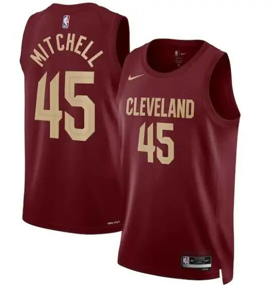 Donovan Mitchell Cleveland Cavaliers Statement Edition basketball jersey displayed in Nike Unisex Swingman Jersey product