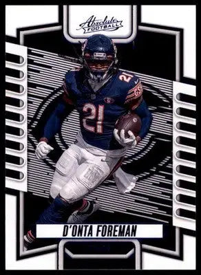 Football trading card of D’Onta Foreman from Panini Absolute 2023 Chicago Bears series