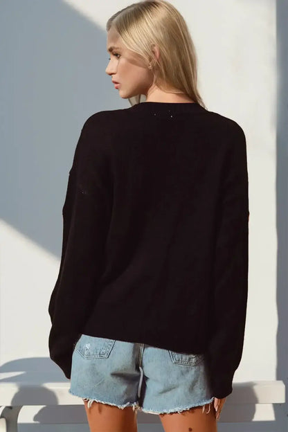 Double Take Full Size Pumpkin Button Up Long Sleeve Cardigan - Apparel & Accessories > Clothing > Shirts & Tops >