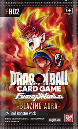 Dragon Ball Super booster pack Fusion World Blazing Aura with serial code display