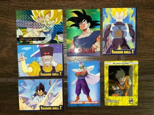 Dragon Ball Z trading cards in a 2000-02 Artbox Panini card lot collection