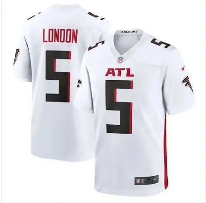 White Atlanta Falcons Drake London Nike Away Game Player Jersey front view