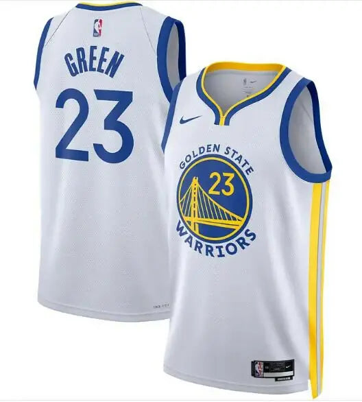 White Golden State Warriors Draymond Green Swingman Jersey with GREEN 23 on the back