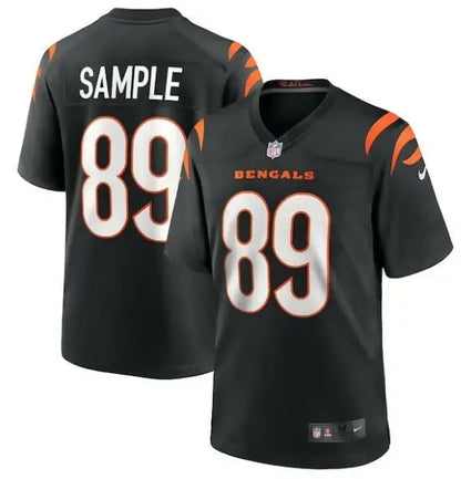 Black Cincinnati Bengals Drew Sample Nike Game Jersey with number 89 for football fans