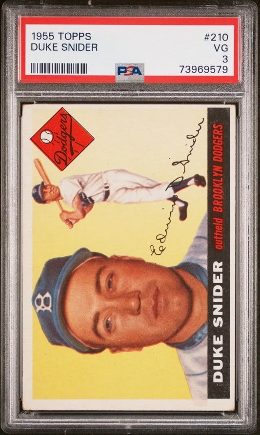 1955 Topps Duke Snider baseball card PSA VG in protective holder for trading cards