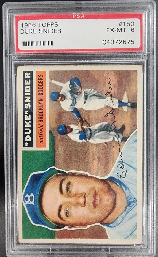 Graded 1956 Topps Duke Snider baseball card PSA 6 EX-MINT collectible collectible