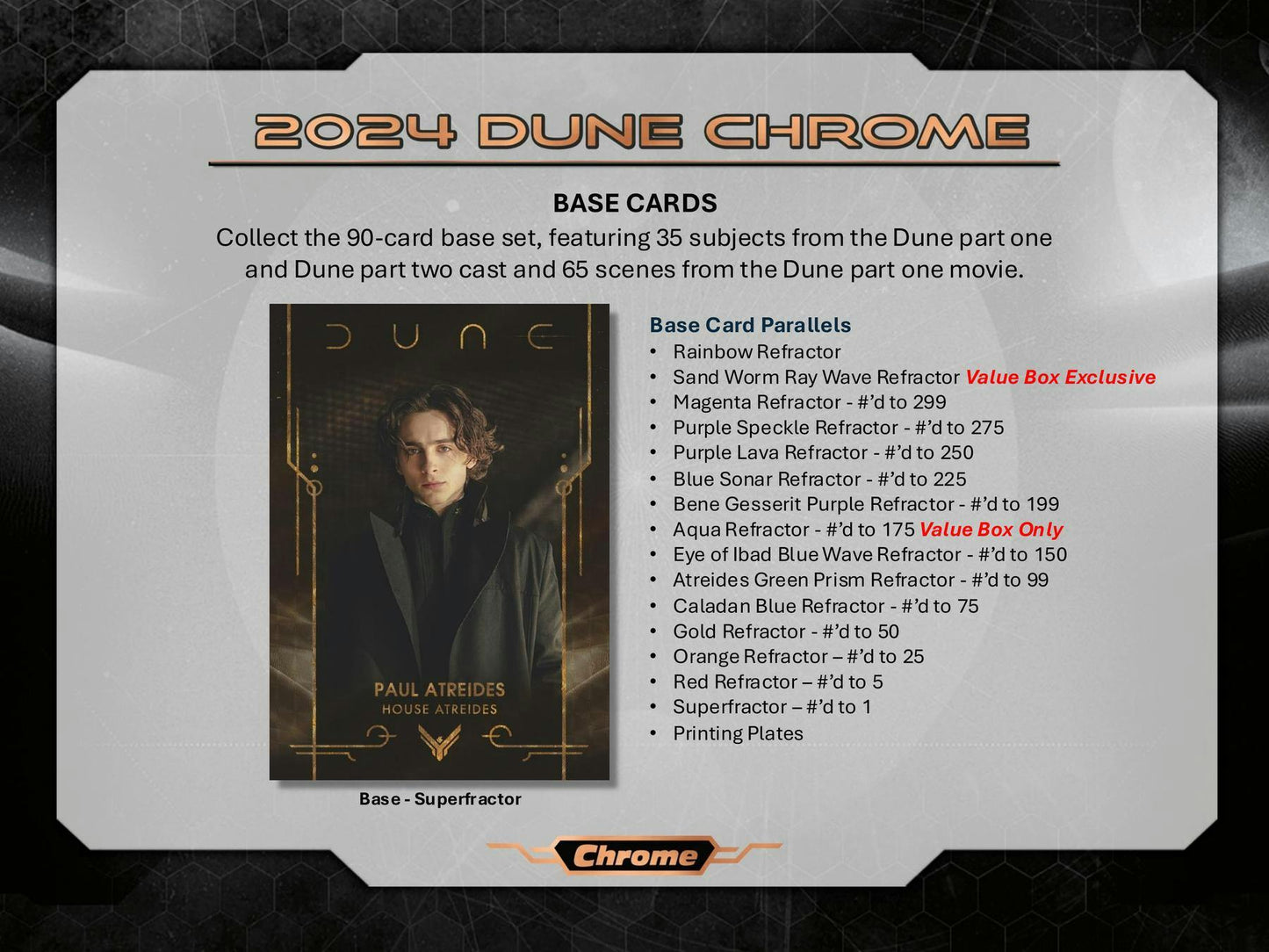 Dune Chrome 7-Pack Blaster Box (Topps 2024) | Columbia Sports Cards