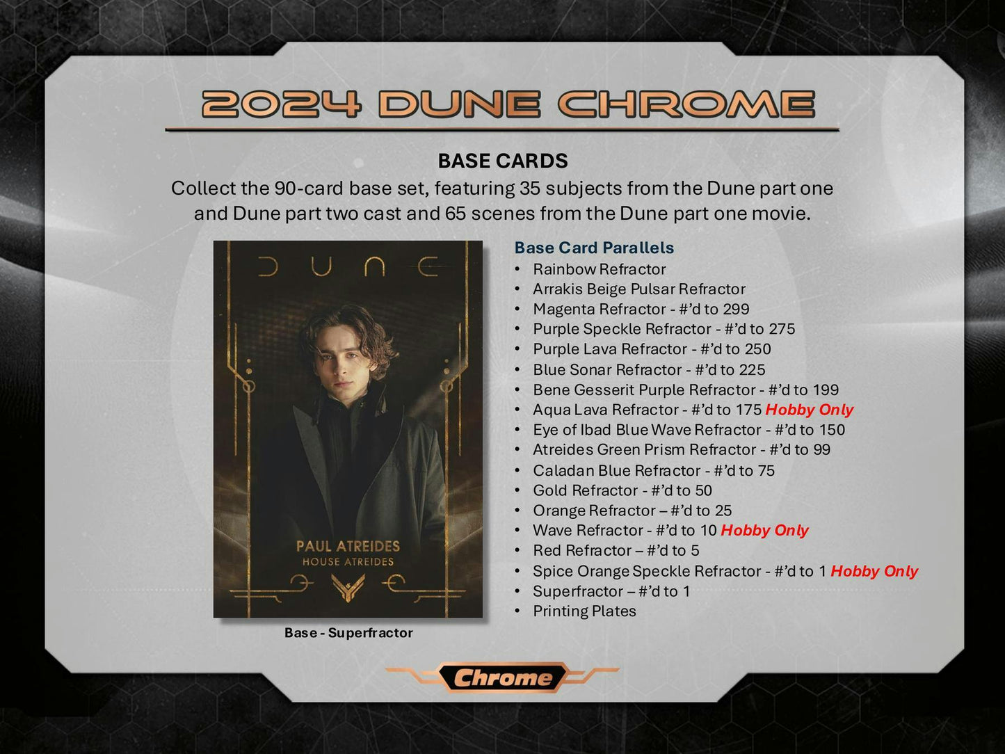 Dune Chrome Hobby Box (Topps 2024) | Columbia Sports Cards