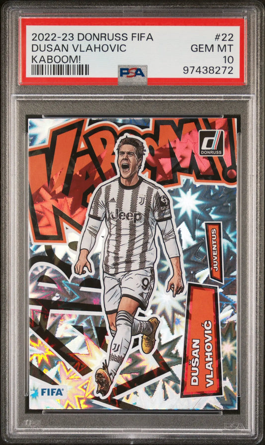 Dusan Vlahovic 2022 Donruss FIFA Kaboom PSA 10 - Singles
