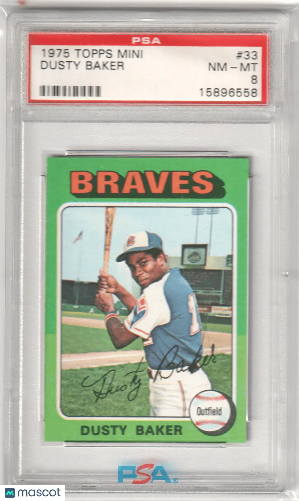 Graded Dusty Baker Columbia Hobby Topps Mini baseball card PSA 8 NM-MT