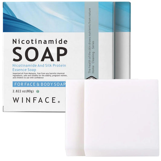 2 Bar Niacinamide soap strong goat milk aroma exfoliating soap facial cleansing hand washing bath soap Goat milk soap Travel Essentials Day Gift Silk Milk Soap-2.82 oz 2 Count