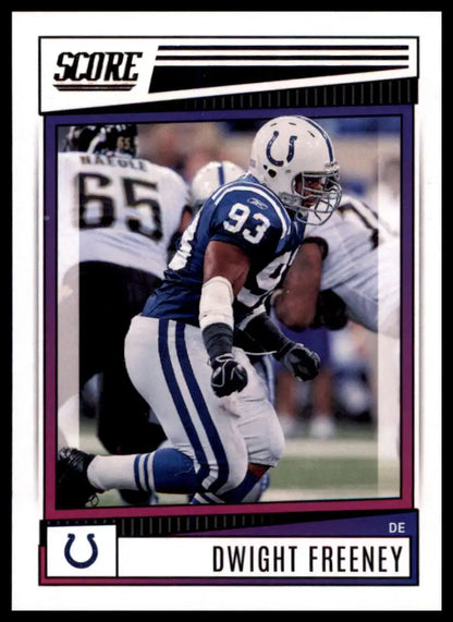 Dwight Freeney football card from the 2022 Score series featuring Indianapolis Colts
