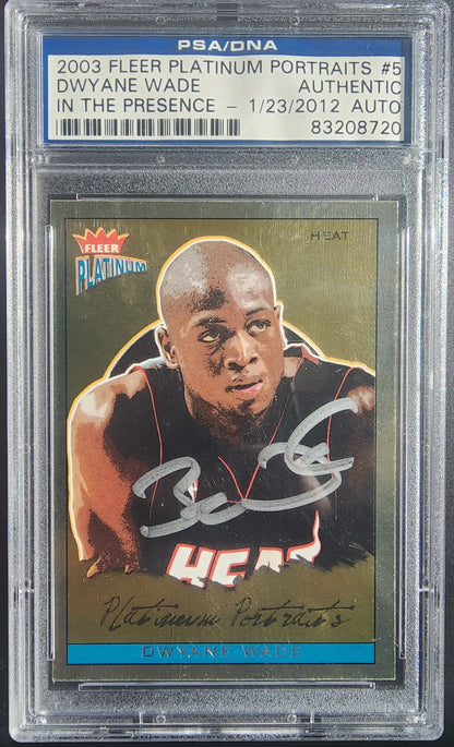 Dwyane Wade 2003 Fleer Platinum Portraits Auto PSA autographed basketball card