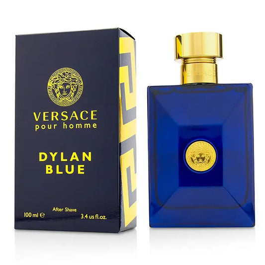 Dylan Blue aftershave lotion bottle and box, 100ml, Versace Pour Homme Dylan Blue