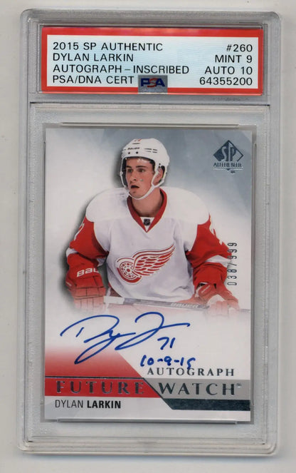 Dylan Larkin 2015-16 SP Authentic Auto Inscribed 038/999 PSA 9 Mint - Singles