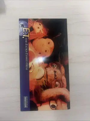 E T The Extra Terrestrial VHS tape with Topps Widevision promo card display