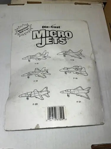 Die-cast Micro Jets packaging for E Toys Micro Fighter Jets Race Set MOC Soma 1988