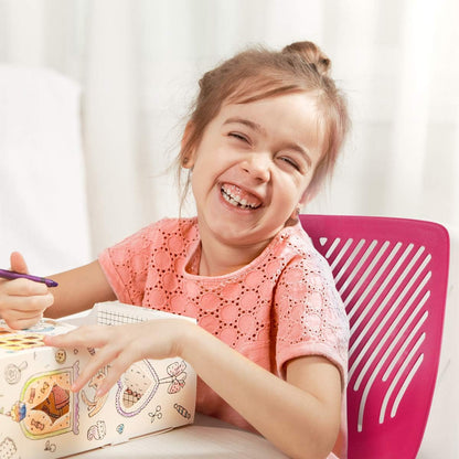 Kids Desk Chair, Adjustable Children Study Chair, Swivel Chair Armless Mesh Task Student Chair, Child Desk Chair with Adjustable Height & Lumbar Support Computer Chair (Rose)-1