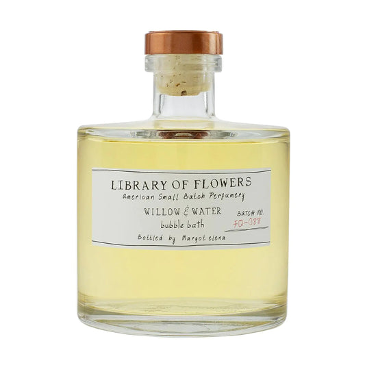 Library of Flowers Willow & Water Bubble Bath 17 fl. oz. - Cut Greens Flowering Lotus & Watercress - Relaxing & Gentle Bubble Bath Soap Hydrating & Deep Moisturizing Cocoa Butter & Green Tea