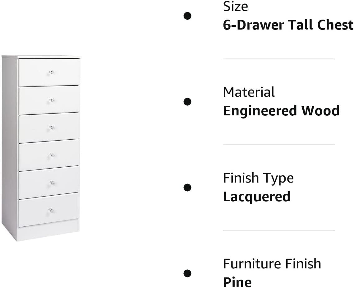 Astrid 6-Drawer Tall Chest with Acrylic Knobs-1