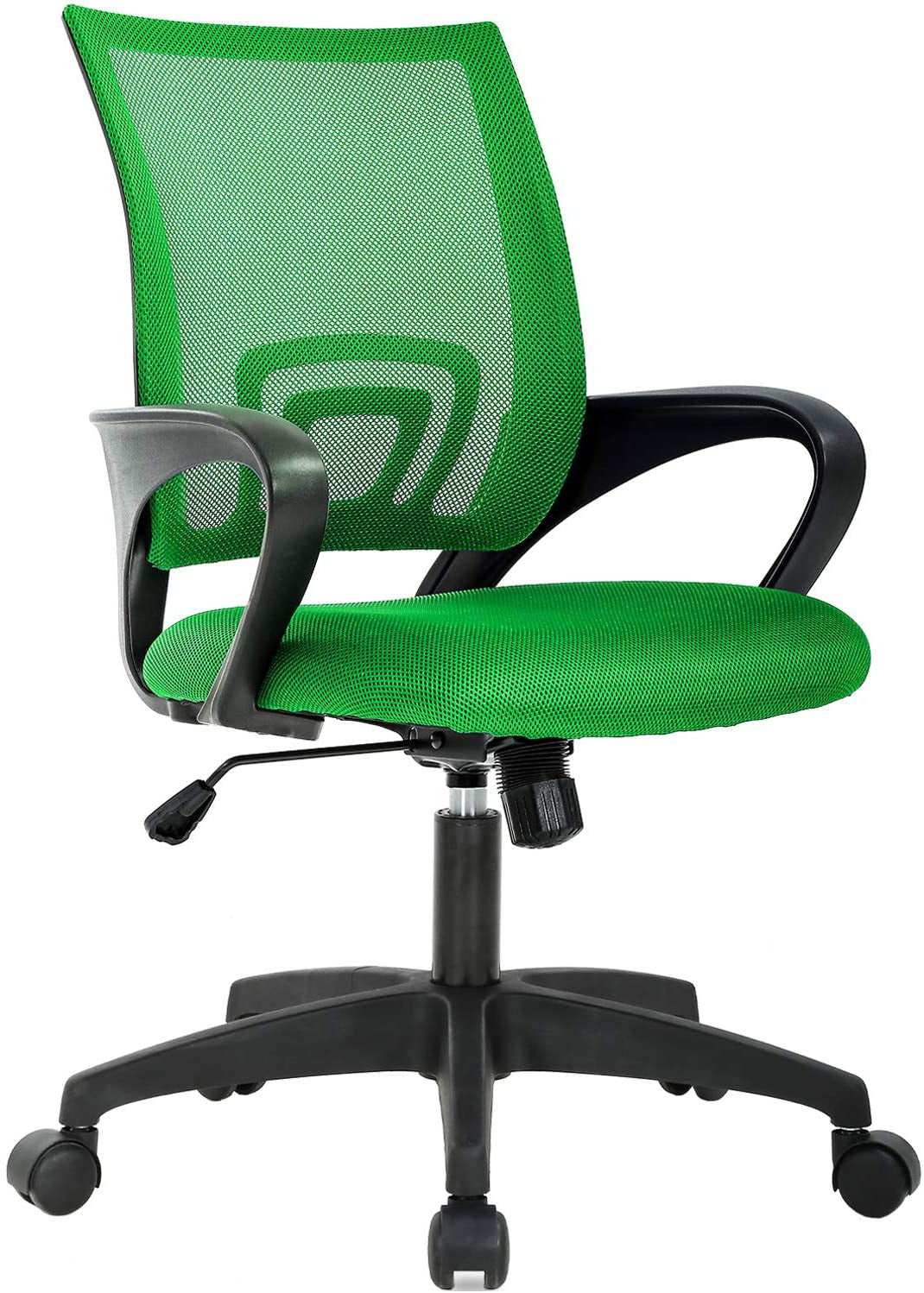 Home Office Chair Ergonomic Desk Chair Mesh Computer Chair with Lumbar Support Armrest Adjustable Rolling Swivel Chair for Women Adults, Green-0