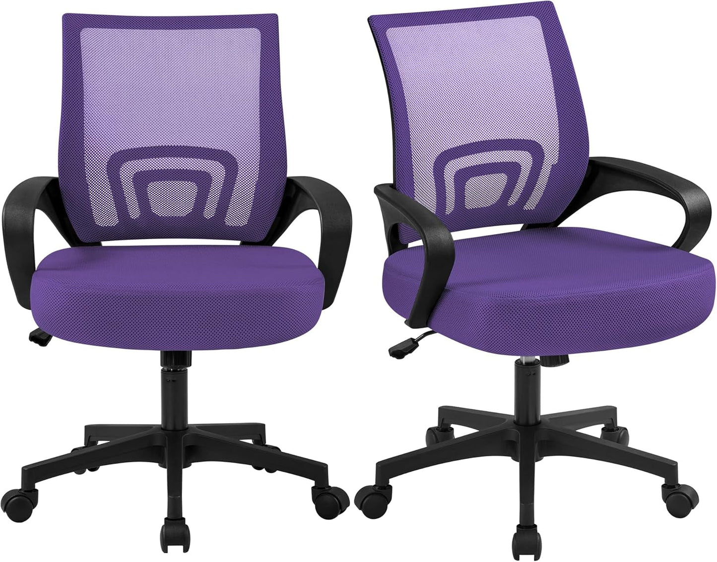2Pcs Mesh Adjustable Desk Chairs, Ergonomic Executive Chairs with Lumbar Support for Back Pain Purple-0