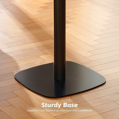 Modern Square Tulip Dining Table, 32", Black-1