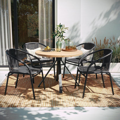 Modern Stackable Rattan Dining Chairs Set for Outdoor-1