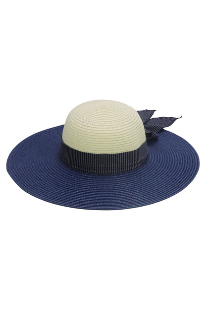 LAST ONES! Two-Tone Summer Hat w/Bow, See Both Colors!