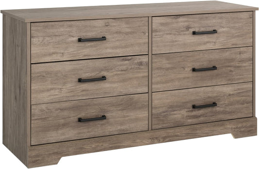 Rustic Ridge Farmhouse 6-Drawer Double Dresser, Brown Dresser for Bedroom, Chest of Drawers with 6 Storage Drawers, 53.25” Wide X 18.25” Deep X 28.5” Tall, Brown-0