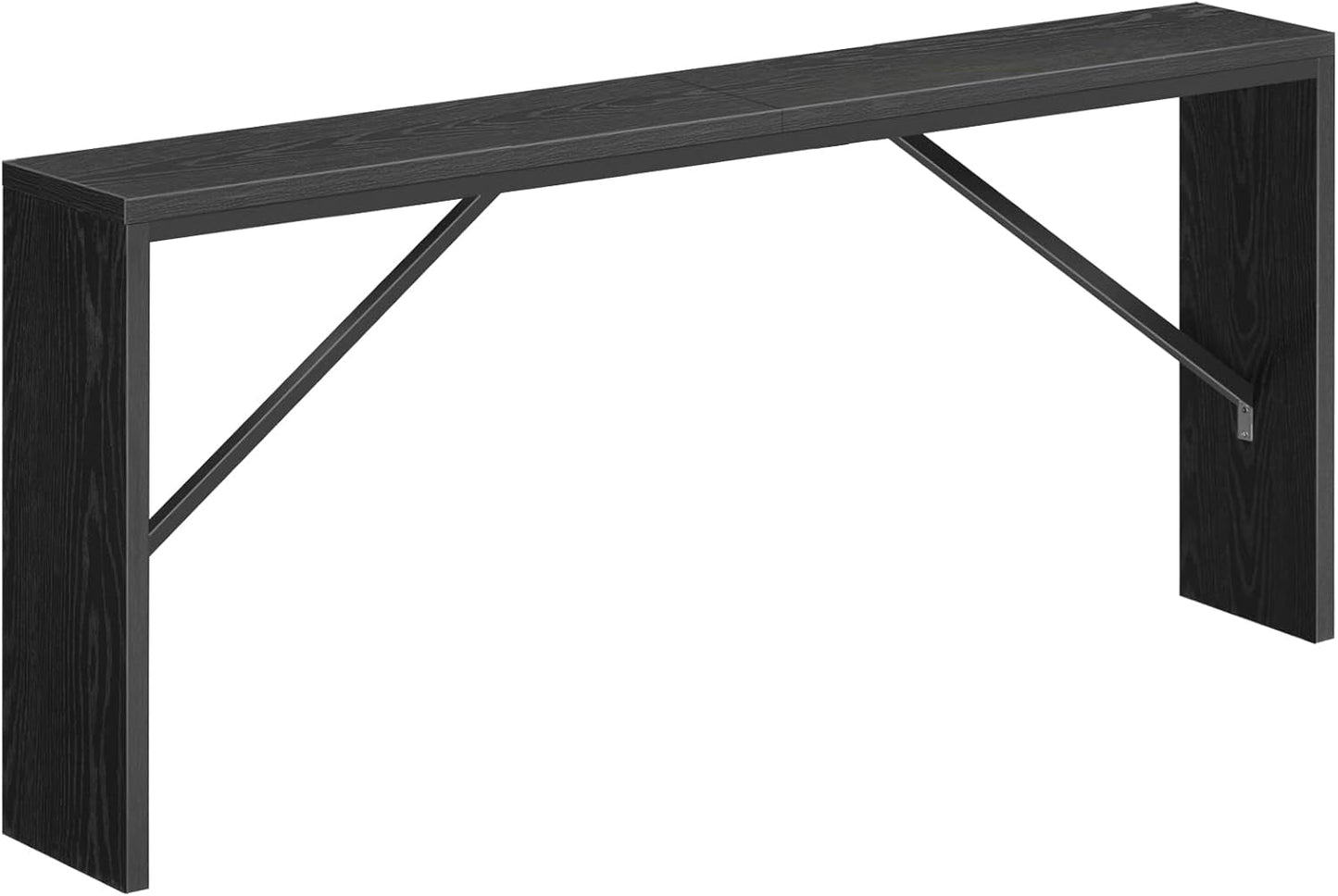 Console Table, 70.9" Long Sofa Table behind Couch, Narrow Entryway Table, Farmhouse Dining Table with Angled Metal Frame, Industrial Console Table for Entryway, Black CTHB18801-0