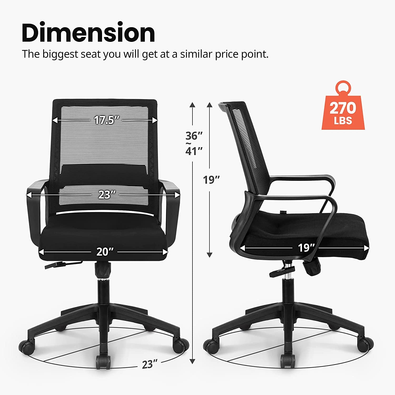 Ergonomic Swivel Chair with Adjustable Lumbar Support-2