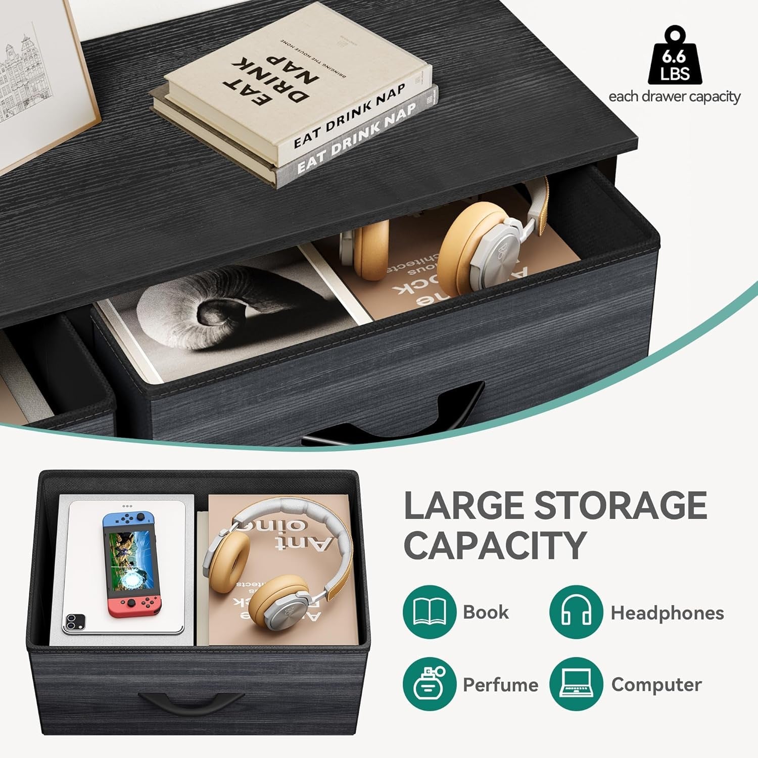 8 Drawer Fabric Storage Tower Organizer for Home-3