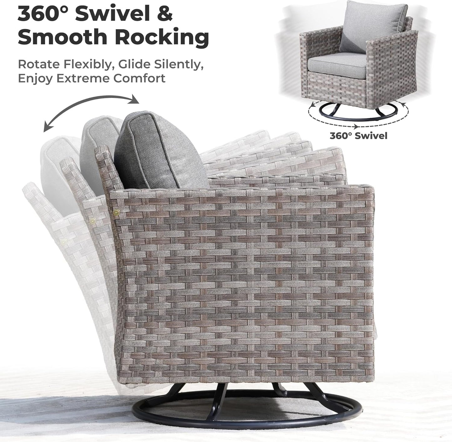 Modular Outdoor Wicker Sofa Set with Fire Pit-2