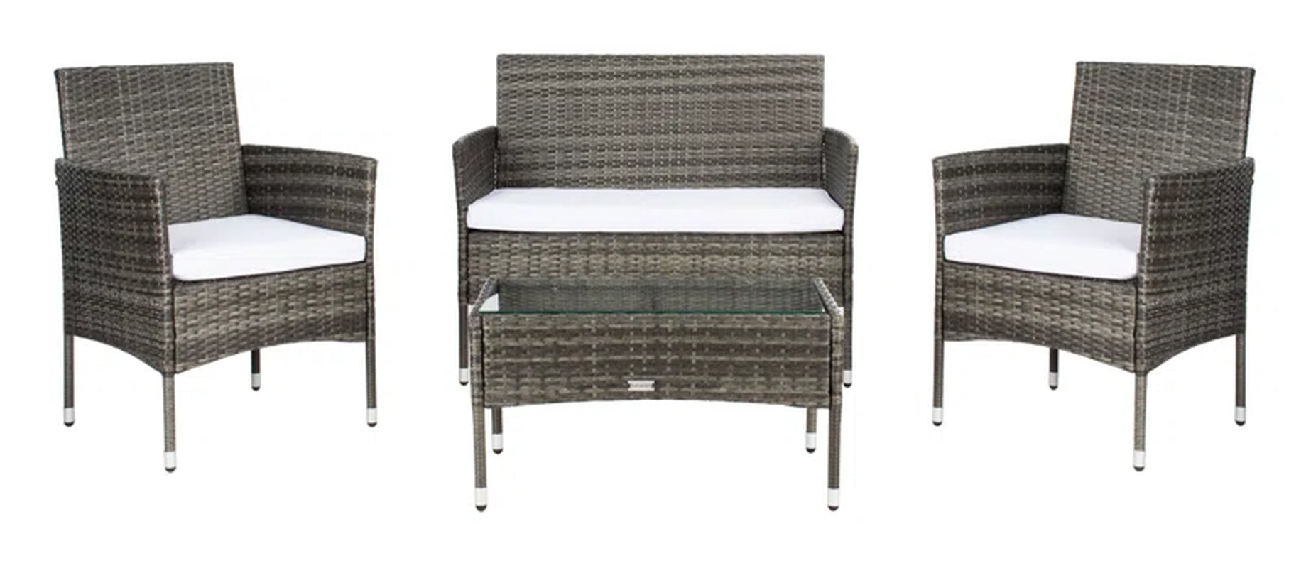 Elegant Rattan Outdoor Glass Top Patio Set Cushions-1