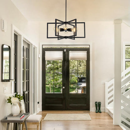 Black 23 Inch Chandelier 6 Light Farmhouse Dining Room-4