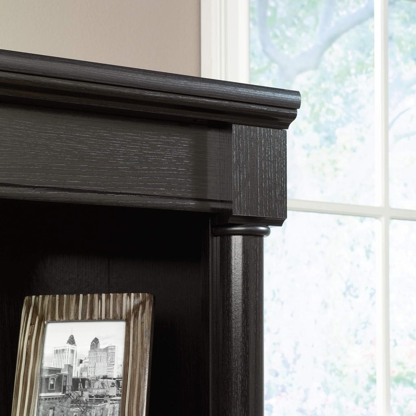 Palladia Library with Doors/Book Shelf, L: 29.37" X W: 13.90" X H: 71.85", Wind Oak-3