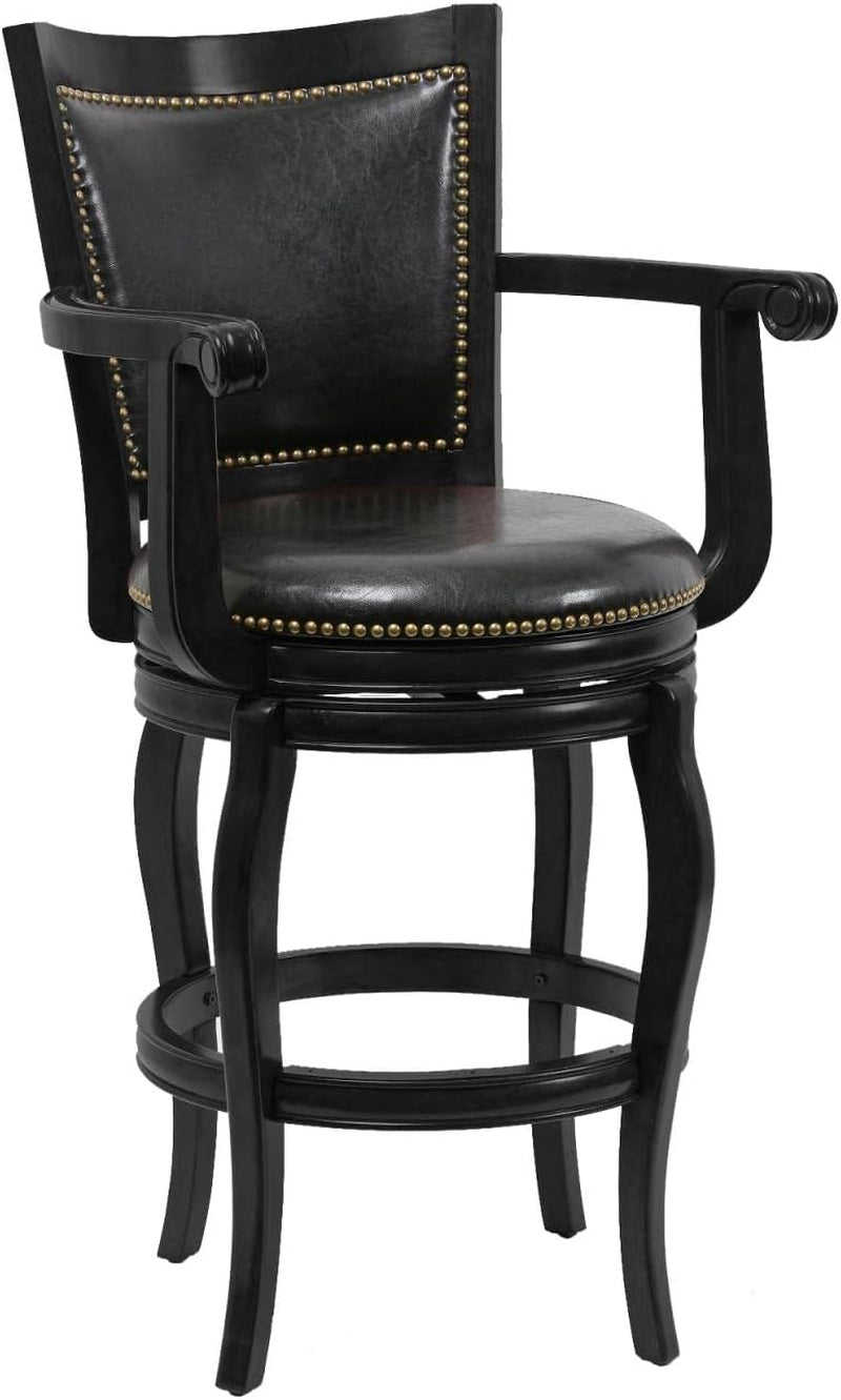 Durable 29-Inch Black Bar Stool With Swivel Seat-0