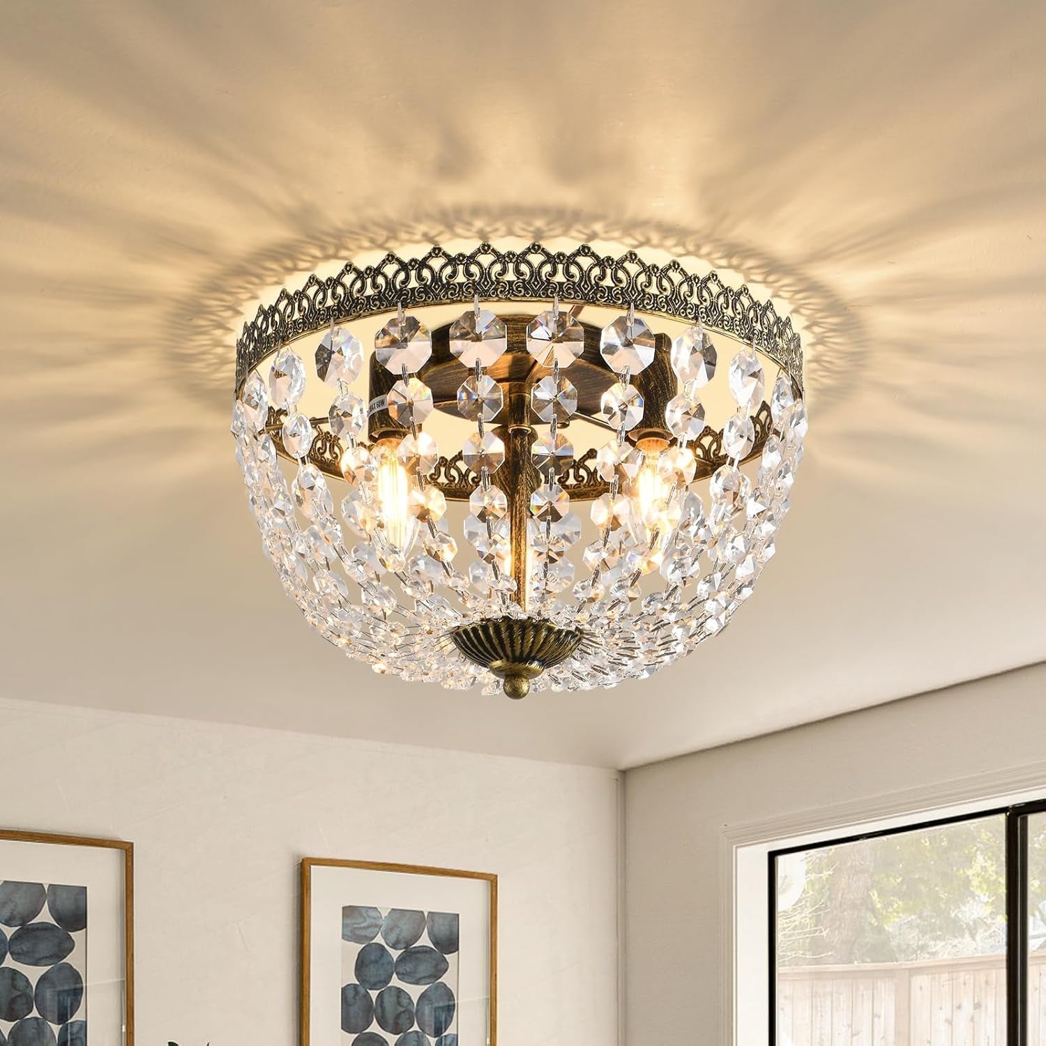 Three Light French Empire Crystal Chandelier Lighting-0
