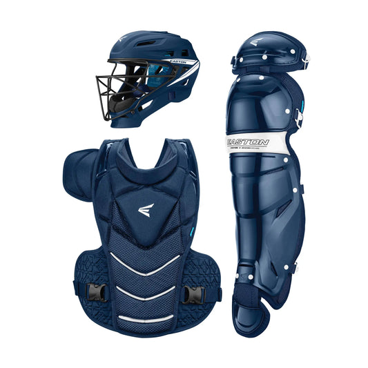 Navy blue baseball catcher’s gear box set by Jen Schro for EASTON JEN SCHRO kit