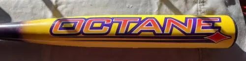 Yellow baseball bat youth with OCTANE lettering, original gloss in Easton Octane model