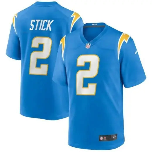 Blue Easton Stick Los Angeles Chargers Nike Game Jersey with number 2 and STICK on back