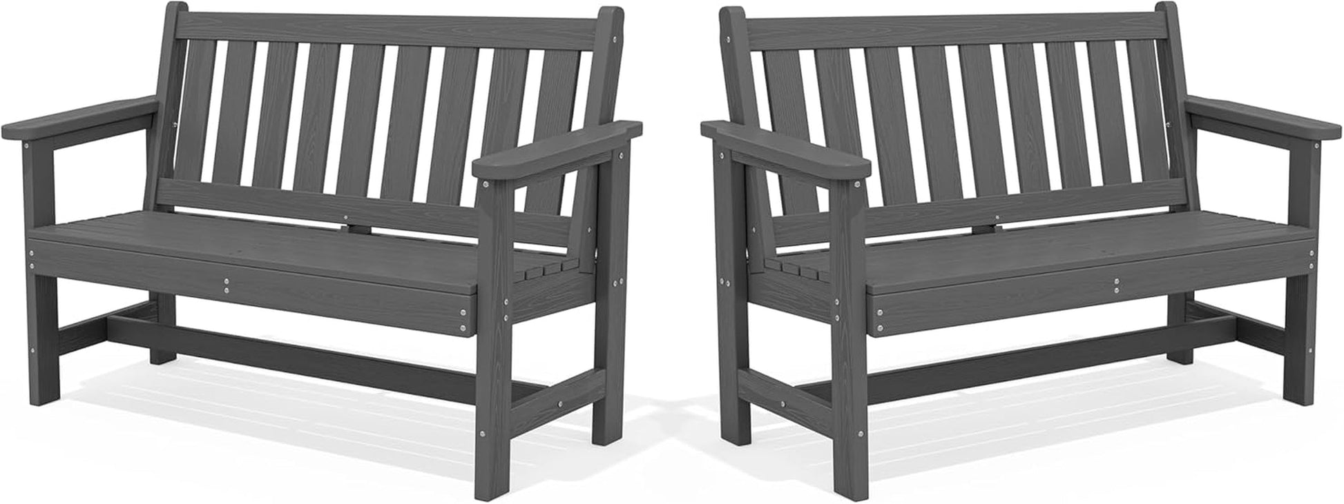 Weatherproof Two-Person Outdoor Bench With High Weight Capacity-0