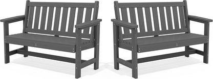 Weatherproof Two-Person Outdoor Bench With High Weight Capacity-0