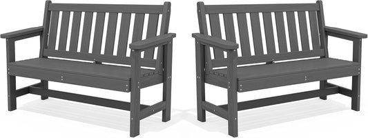 Weatherproof Two-Person Outdoor Bench With High Weight Capacity-0