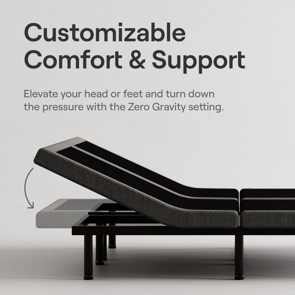 Twin XL Adjustable Base and 12” Mattress (New Version) - Head & Foot Incline - Medium Firm Memory Foam - Cooling Top Layer - 3 Massage Settings - 365-Night Mattress Trial & Forever Warranty-4