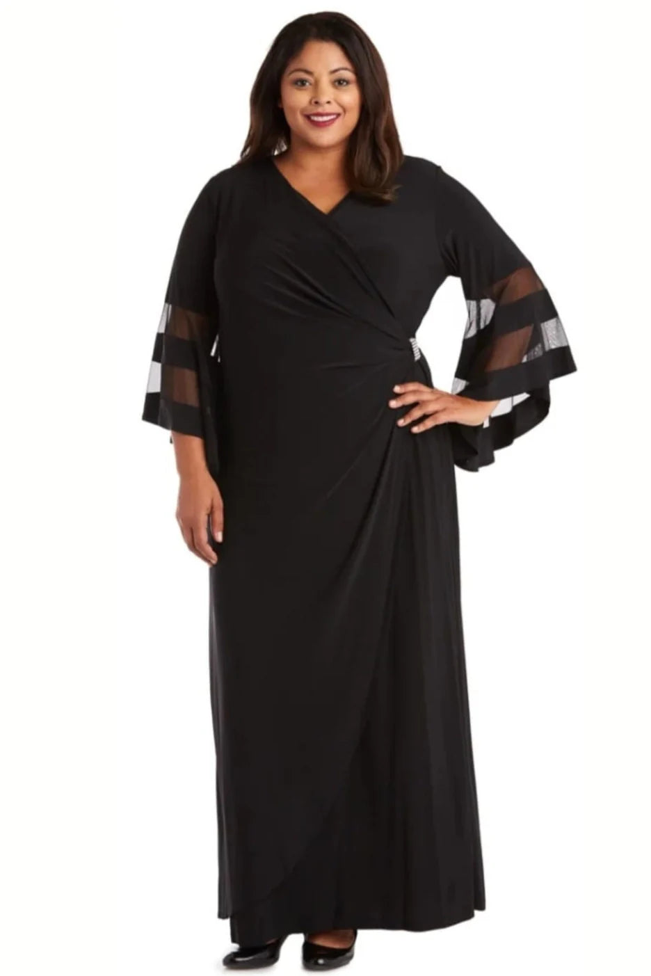 RM Richards Bell Sleeve Formal Maxi Black -or- Navy